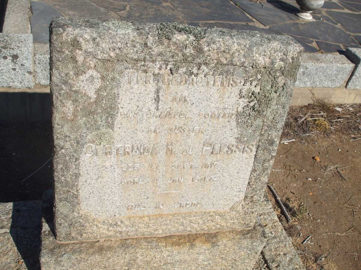 PLESSIS Gertruida M., du 1917-1947