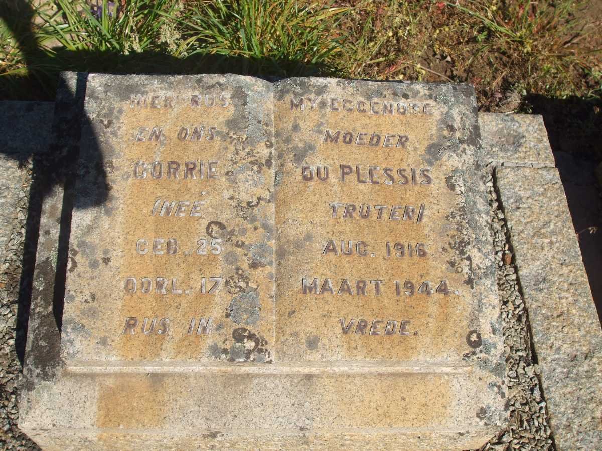 PLESSIS Corrie, du nee TRUTER 1916-1944 