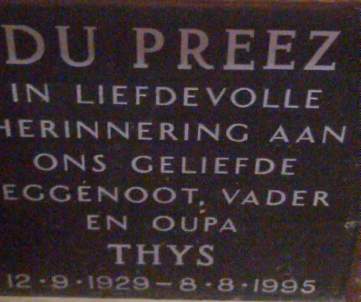 PREEZ Thys, du 1929-1995