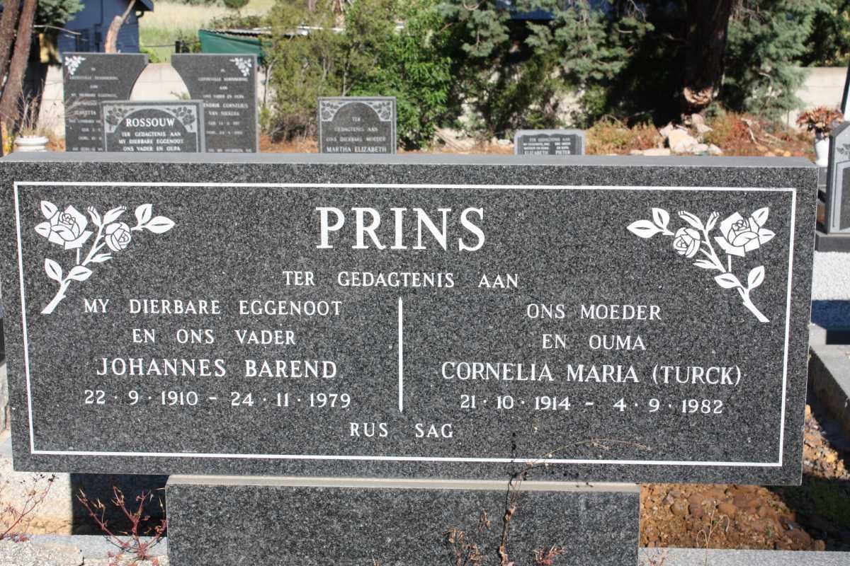 PRINS Johannes Barend 1910-1979 &amp; Cornelia Maria TURCK 1914-1982