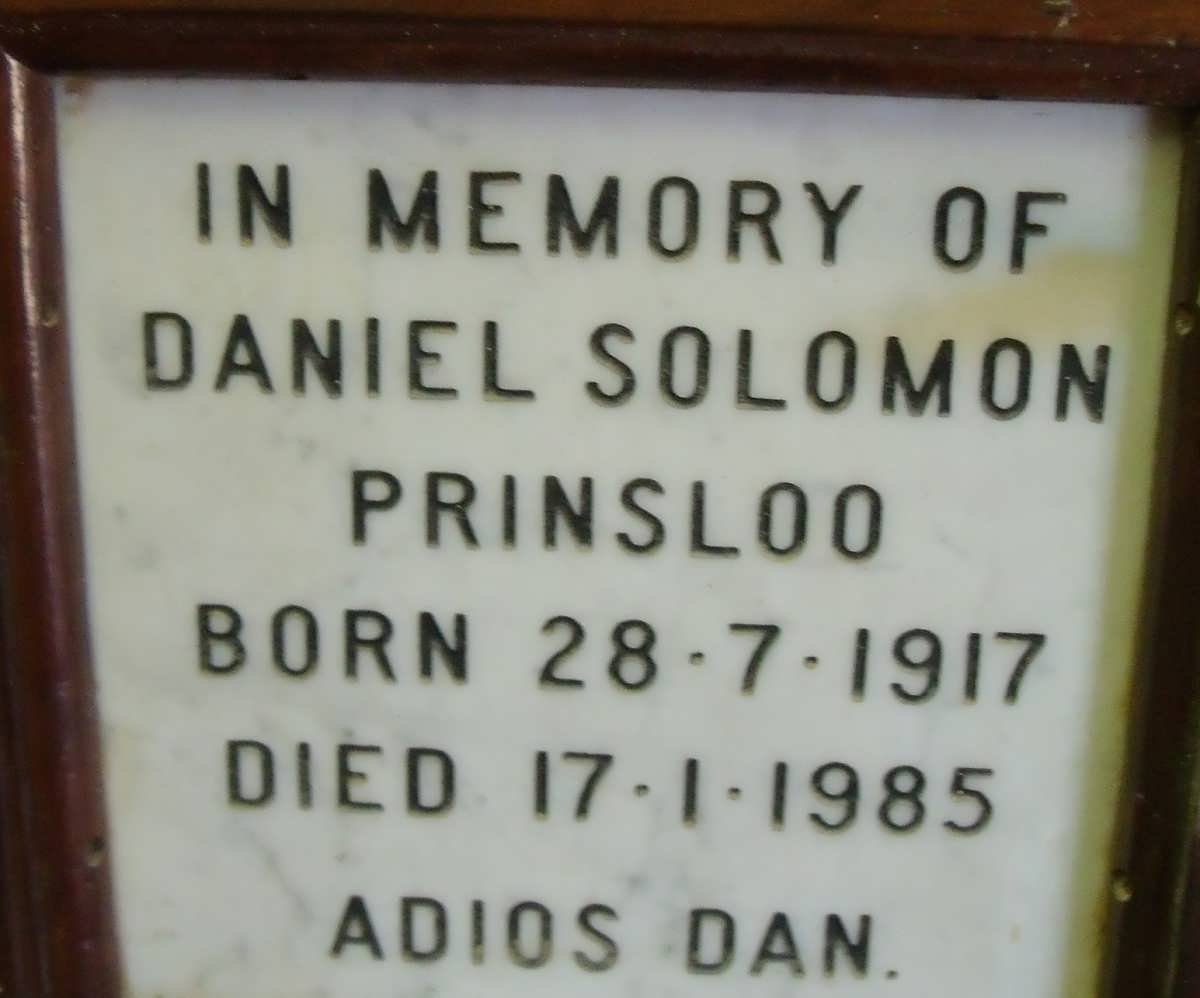 PRINSLOO Daniel Solomon 1917-1985