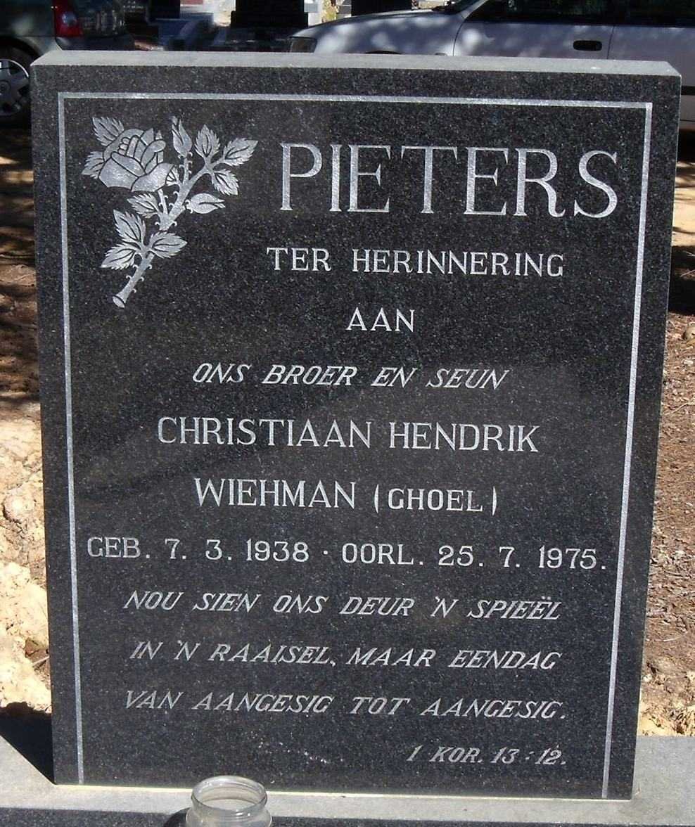 PIETERS Christiaan Hendrik Wehman 1938-1975