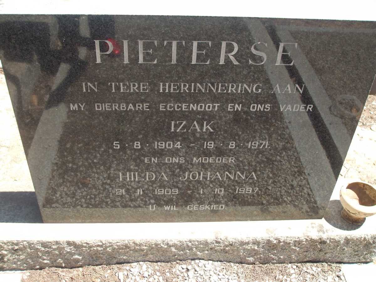 PIETERSE Izak 1904-1971 &amp; Hilda Johanna 1909-1997