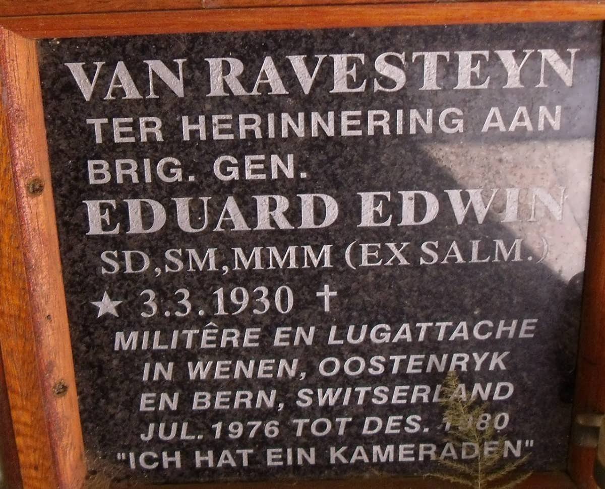 RAVESTEYN Eduard Edwin, van -1930-