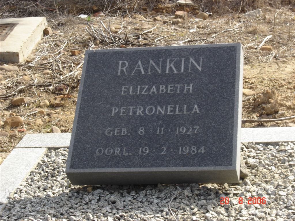RANKIN Elizabeth Petronella 1927-1984