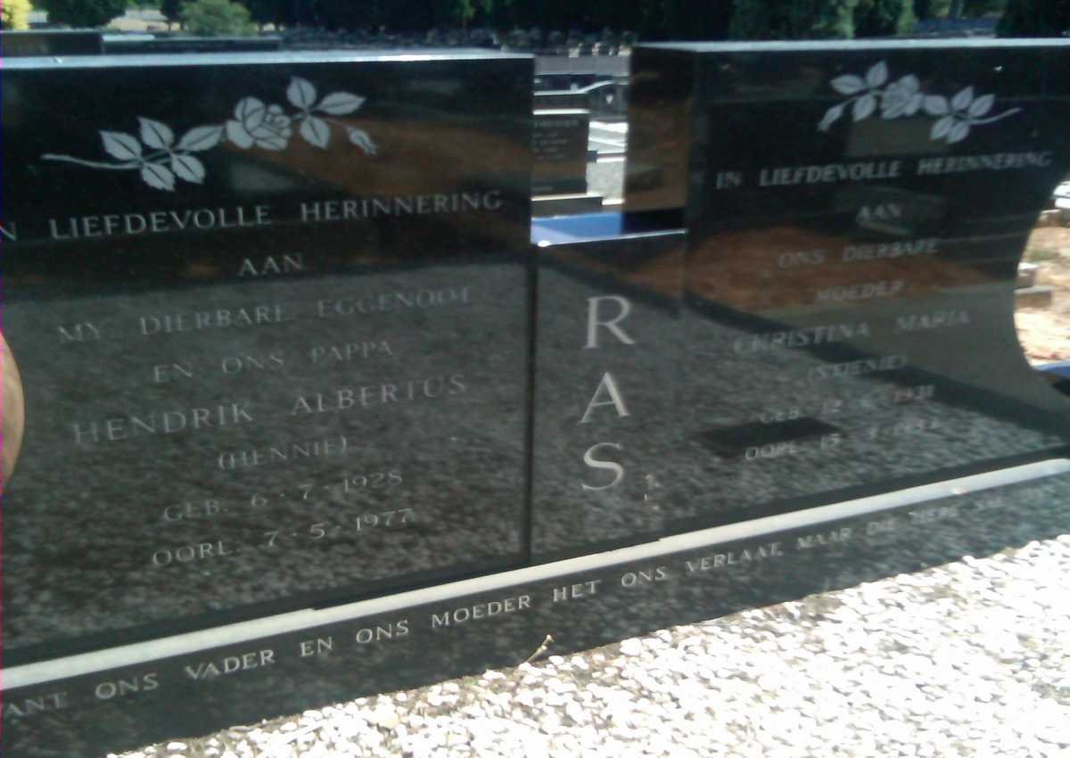RAS Hendrik Albertus 1928-1977 &amp; Christina Maria 1931-1983