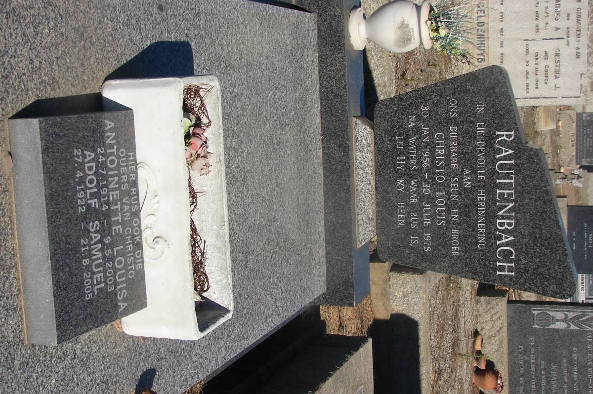 RAUTENBACH Adolf Samuel 1922-2005 &amp; Antoinette Louisa 1914-2003 :: RAUTENBACH Christo Louis 1956-1978