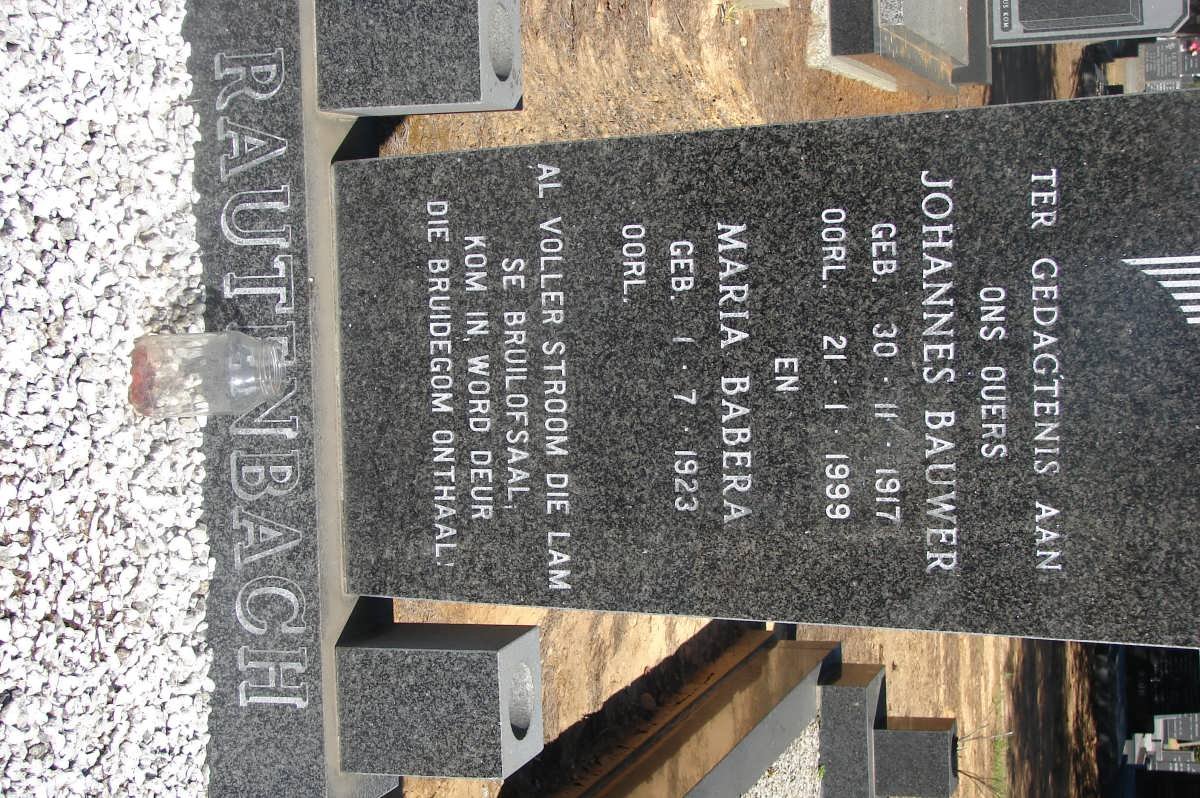 RAUTENBACH Johannes Bauwer 1917-1999 &amp; Maria Babera 1923-