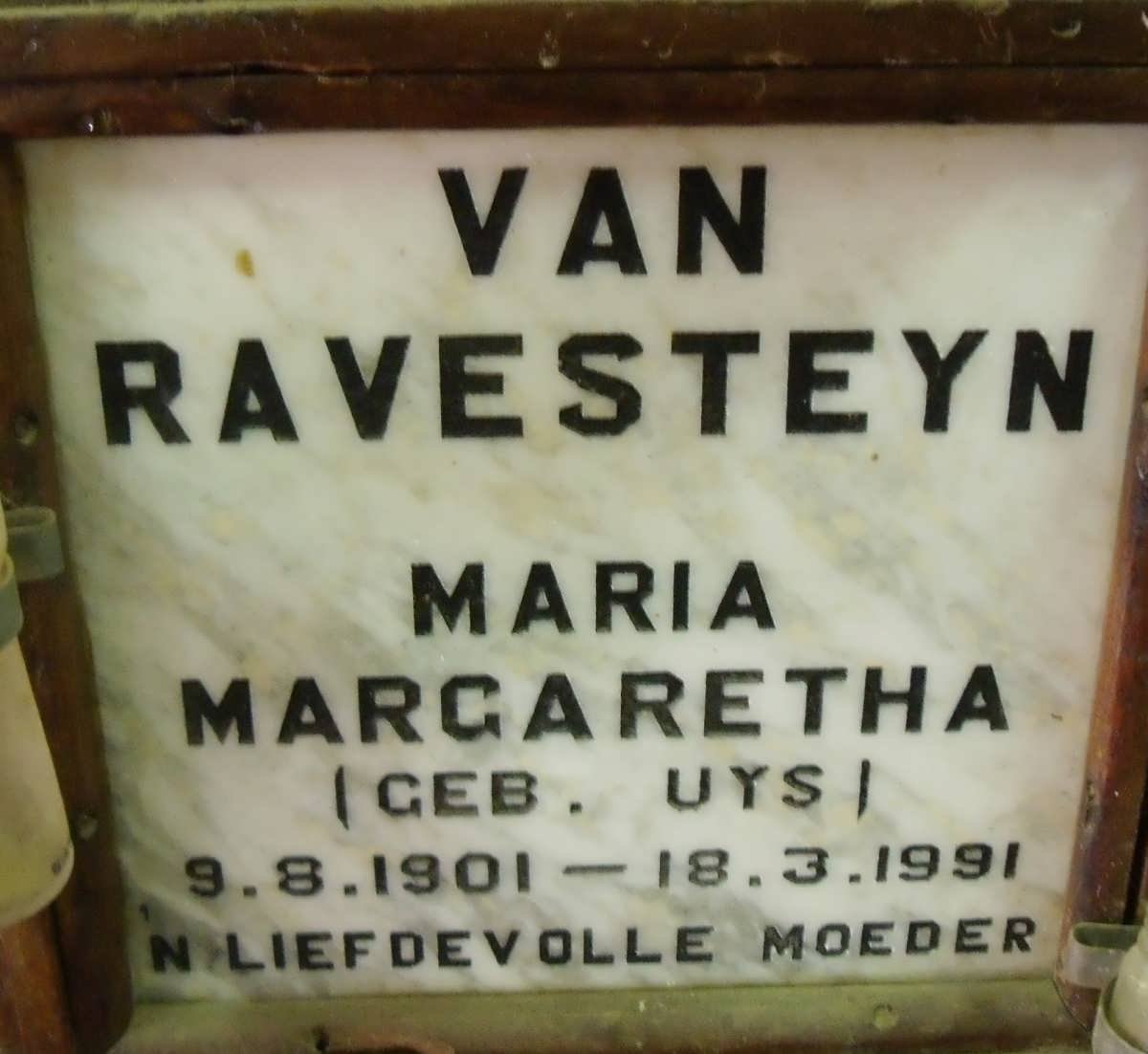RAVENSTEYN Maria Margaretha, van nee UYS 1901-1991