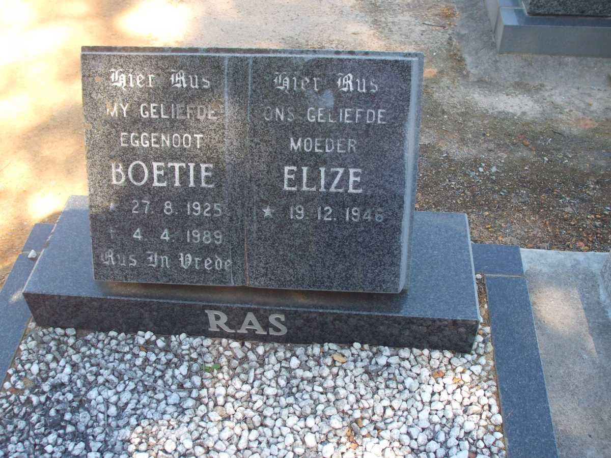 RAS Boetie 1925-1985 &amp; Elize 1946-