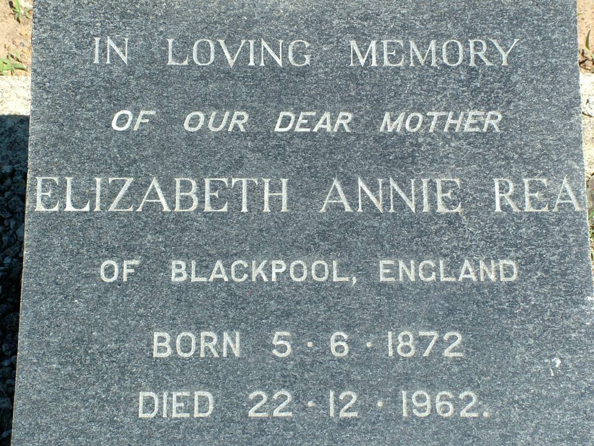 REA Elizabeth Annie 1872-1962