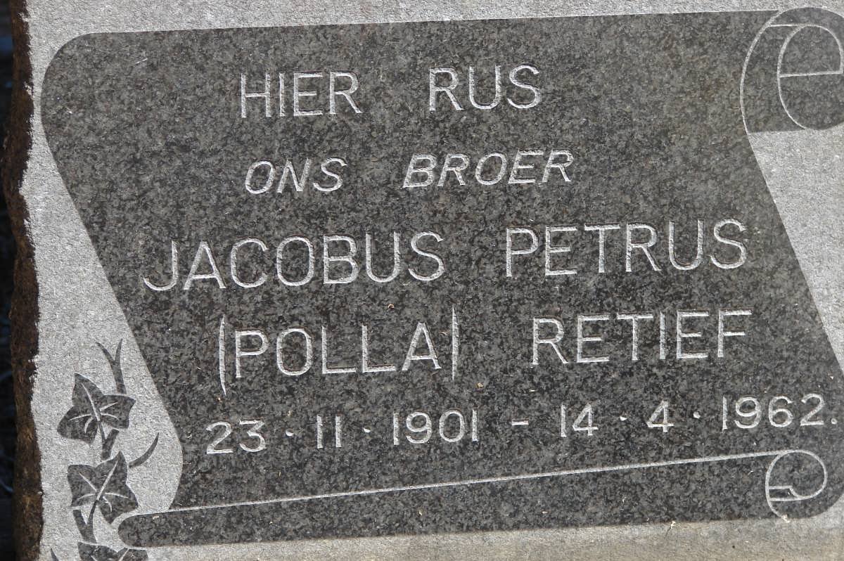 RETIEF Jacobus Petrus 1901-1962