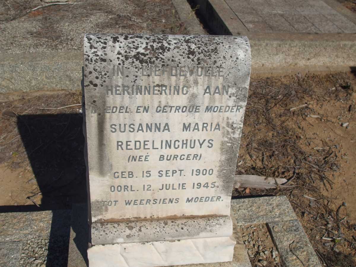 REDELINGHUYS Susanna Maria nee BURGER 1900-1945