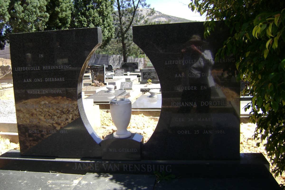 RENSBURG Hendrik Christoffel 1915-1981, Janse van &amp; Johanna Dorthea 1919-1981