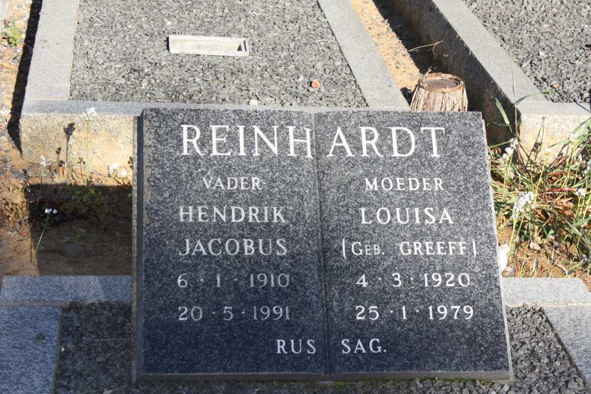 REINHARDT Hendrik Jacobus 1910-1991 &amp; Louisa GREEFF 1920-1979