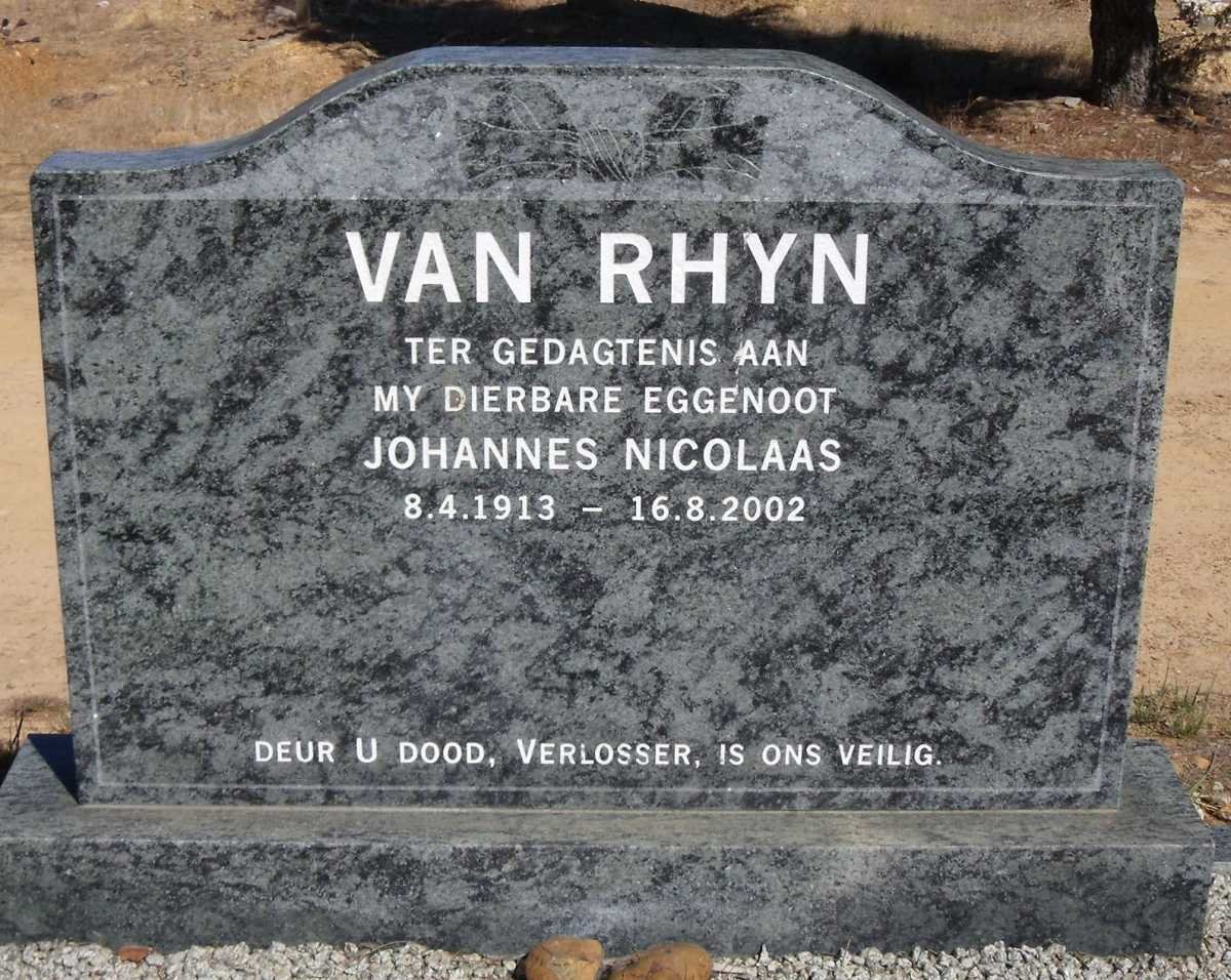 RHYN Johannes Nicolaas, van 1913-2002