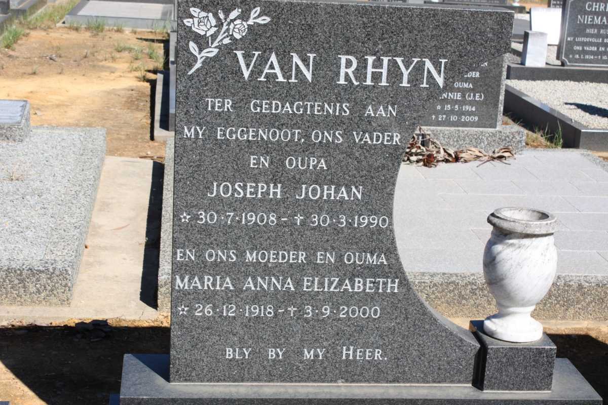 RHYN Joseph Johan, van 1908-1990 &amp; Maria Anna Elizabeth 1918-2000