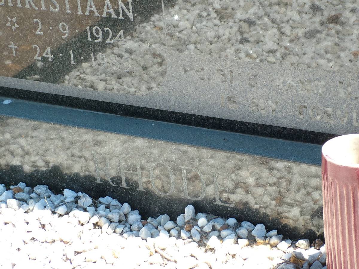 RHODE Jacobus Lendrit Christiaan 1924-1989