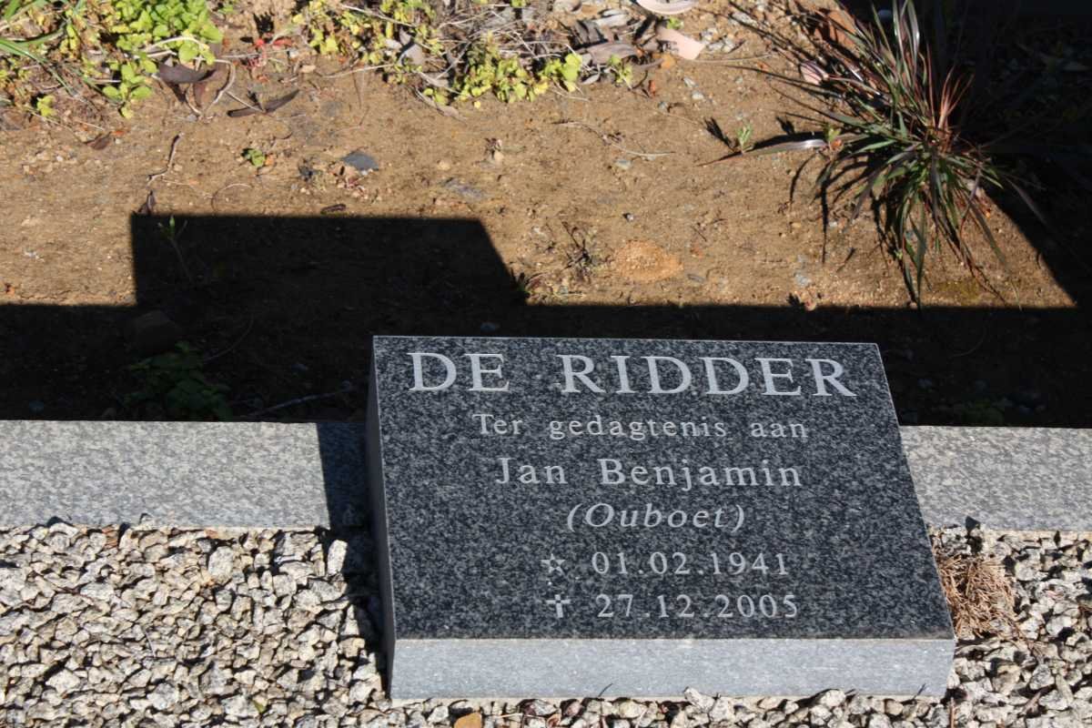 RIDDER Jan Benjamin, de 1941-2005