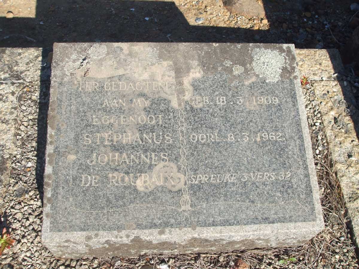 ROUBAIX Stephanus Johannes, de 1909-1962