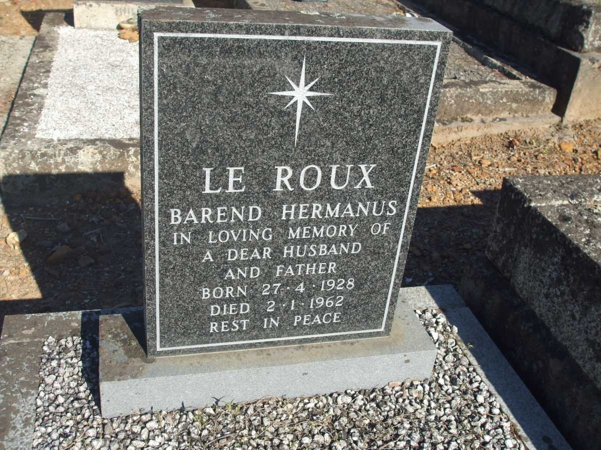 ROUX Barend Hermanus, le 1928-1962