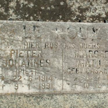 ROUX Pieter Johannes, le 1914-1991 &amp; Margery Matilda CASALEGGIO 1920-1957