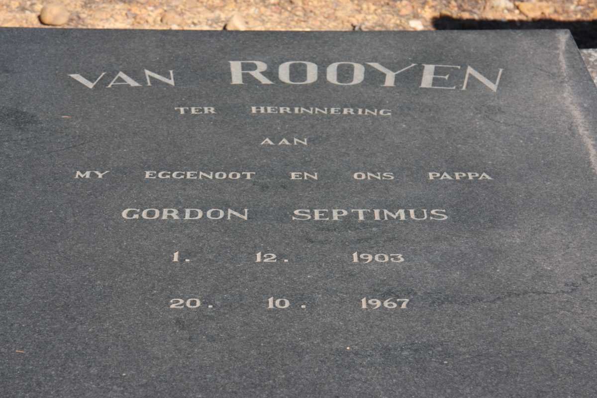 ROOYEN Gordon Septimus, van 1903-1967