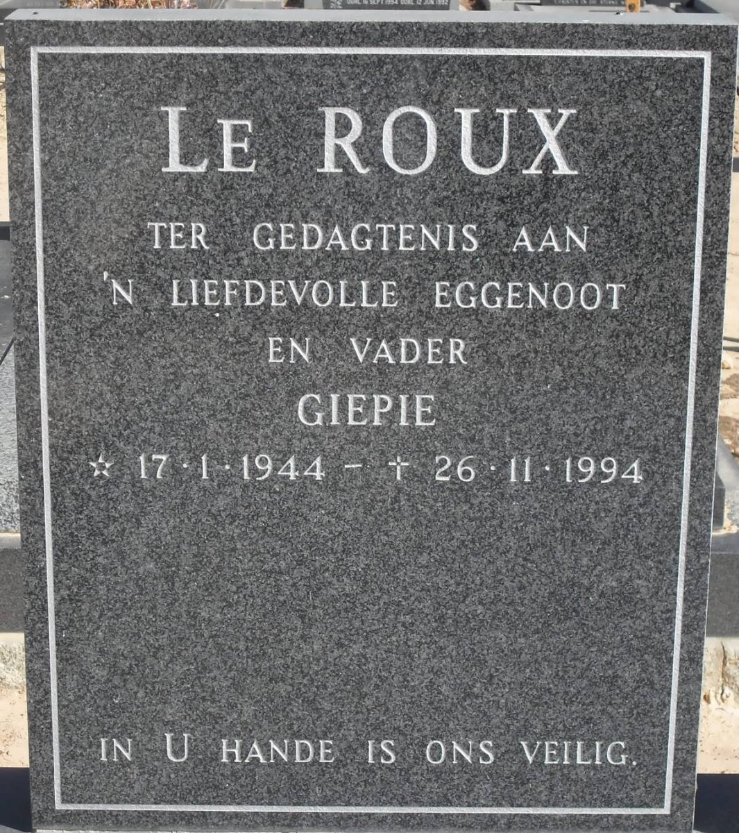 ROUX Giepie, le 1944-1994