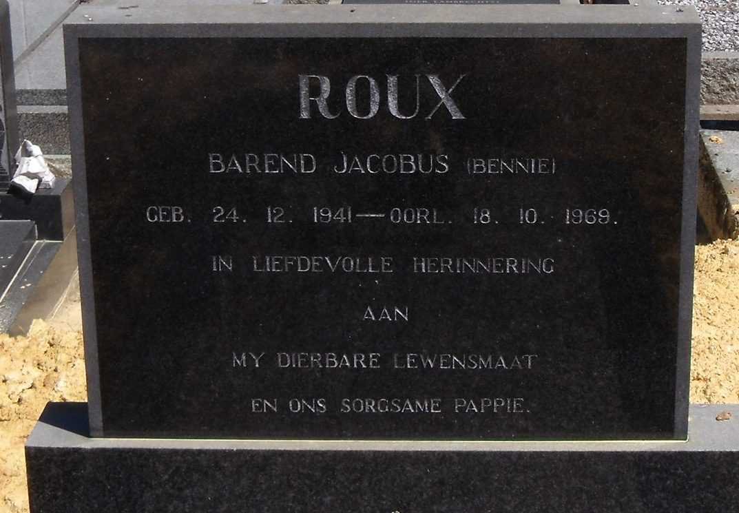 ROUX Barend Jacobus 1941-1969