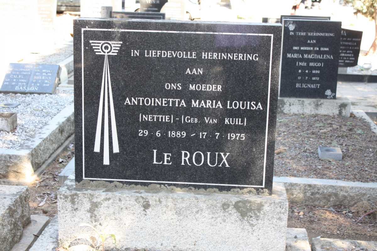 ROUX Antoinetta Maria Louisa, le nee VAN KUIL 1889-1975