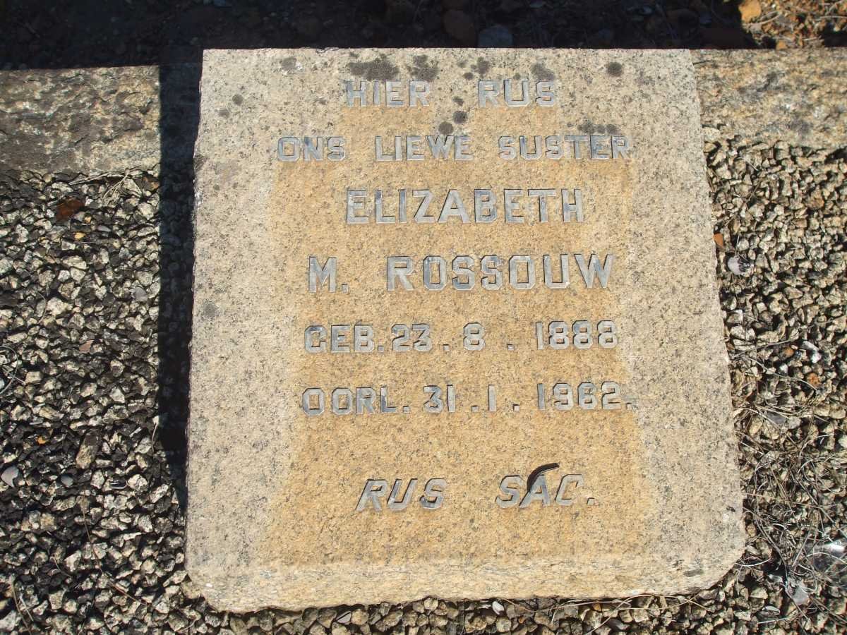 ROSSOUW Elizabeth M. 1888-1962