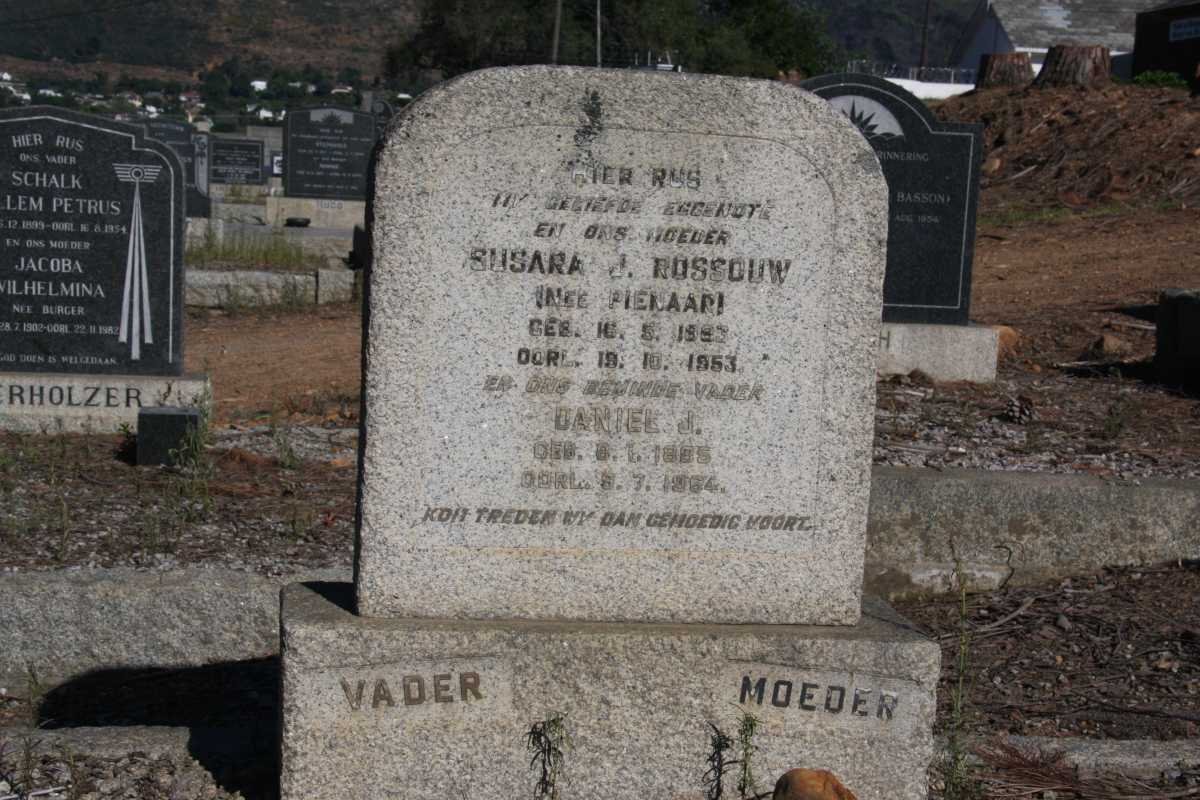 ROSSOUW Daniel J. 1895-1964 &amp; Susara J. PIENAAR 1893-1953