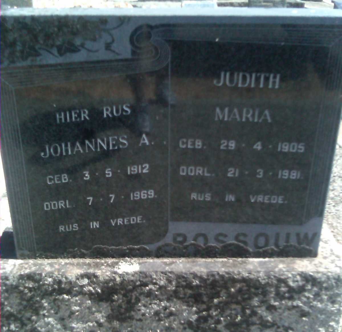 ROSSOUW Johannes A. 1912-1969 &amp; Judith Maria 1905-1981