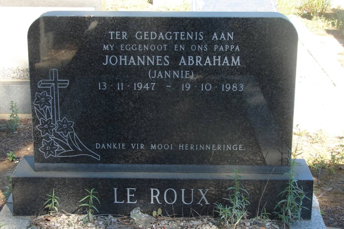 ROUX Johannes Abraham, le 1947-1983