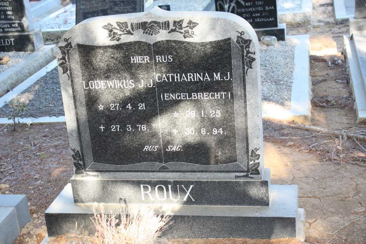 ROUX Lodewikus J.J. 1921-1976 &amp; Catharina M.J. ENGELBRECHT 1925-1994