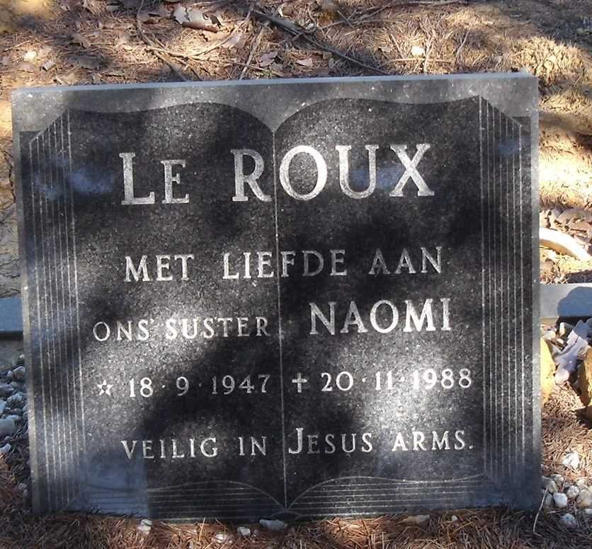 ROUX Naomi, le 1947-1988