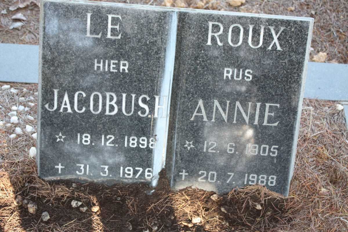 ROUX Jacobus H., le 1898-1976 &amp; Annie 1905-1988