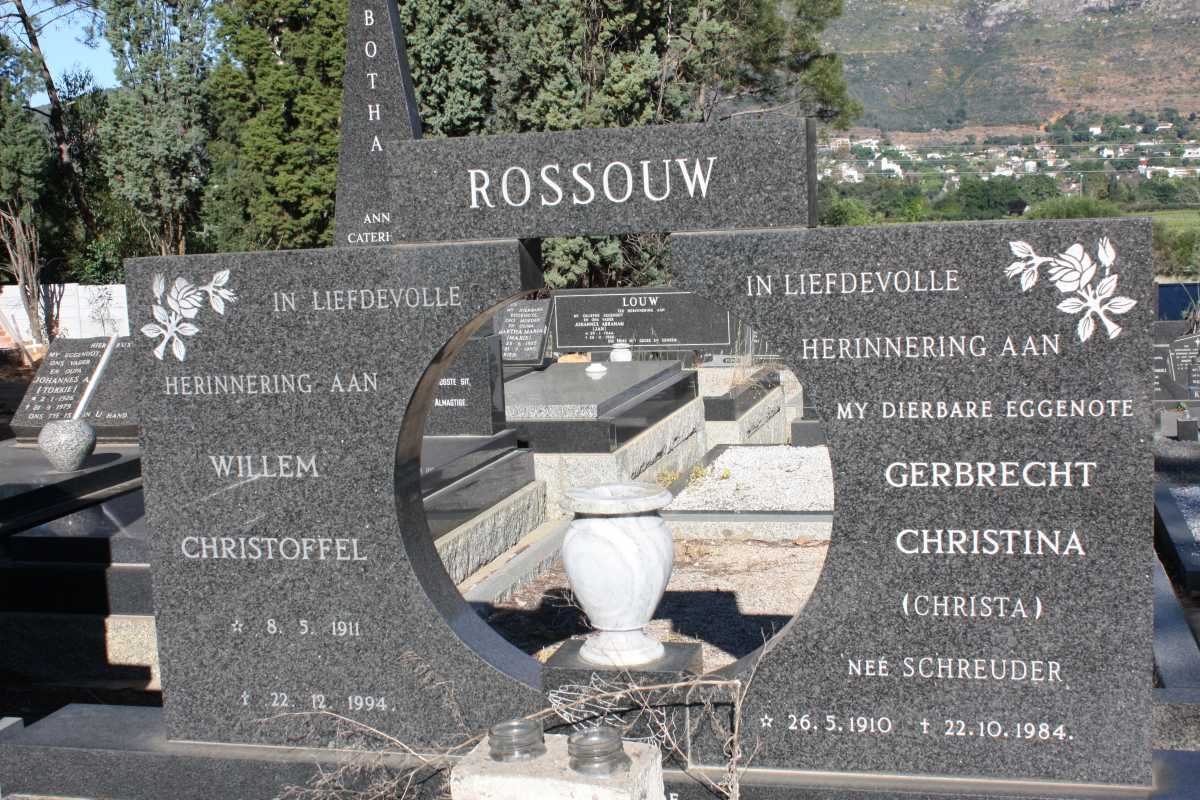ROSSOUW Willem Christoffel 1911-1994 &amp; Gerbrecht Christina SCHREUDER 1910-1984