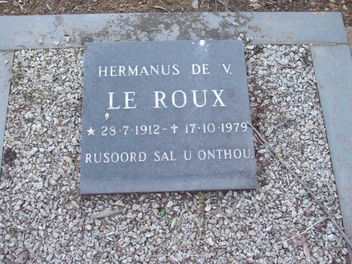 ROUX Hermanus De V., le 1912-1979
