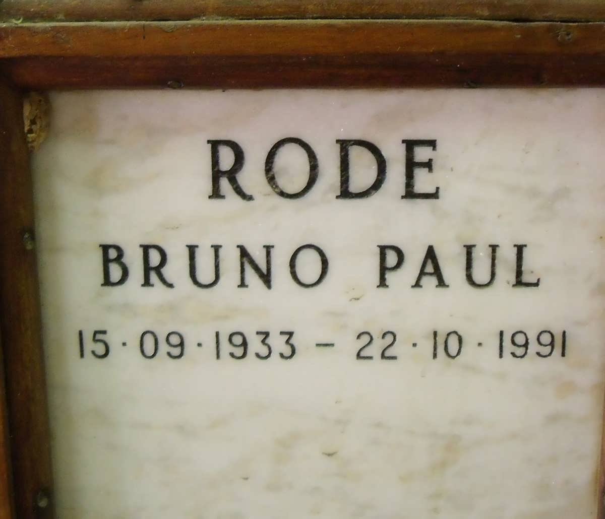 RODE Bruno Paul 1933-1991