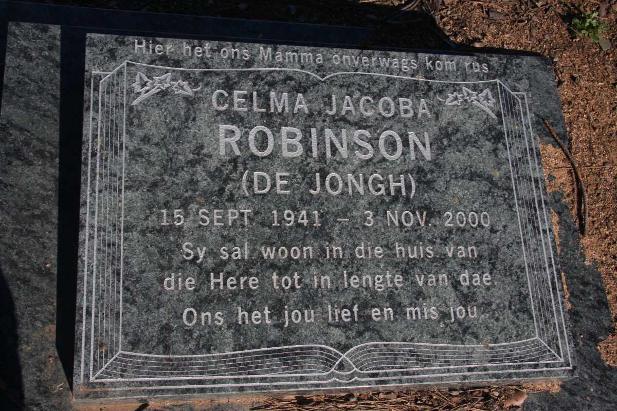ROBINSON Celma Jacoba nee DE JONGH 1941-2000