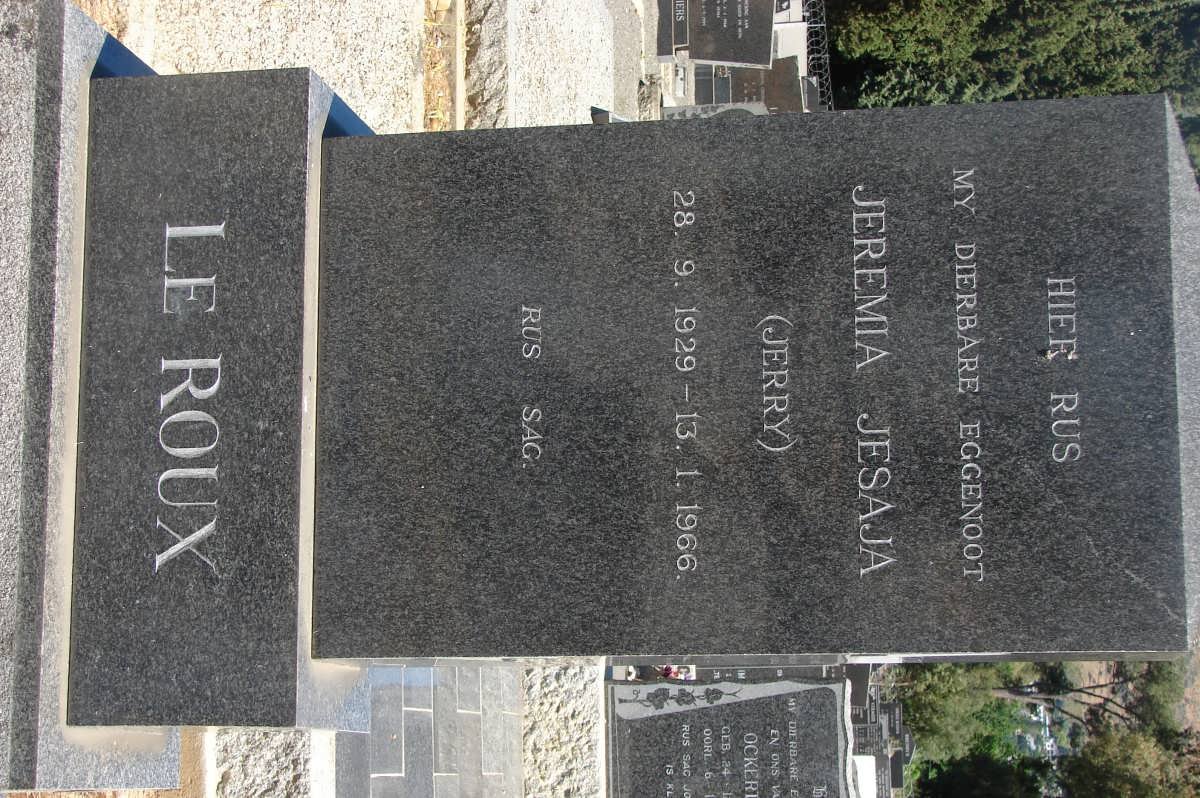 ROUX Jeremia Jesaja, le 1929-1966