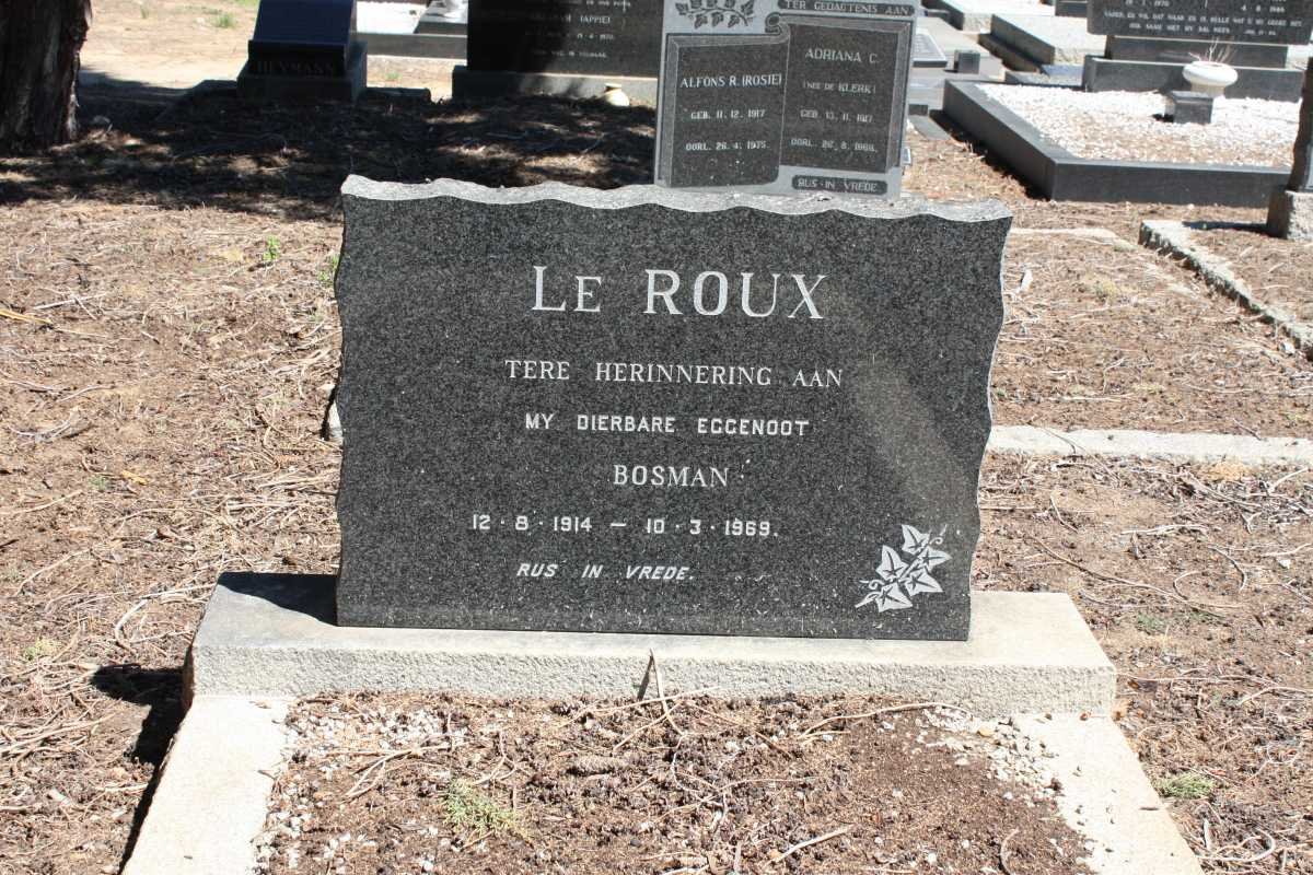 ROUX Bosman, Le 1914-1969