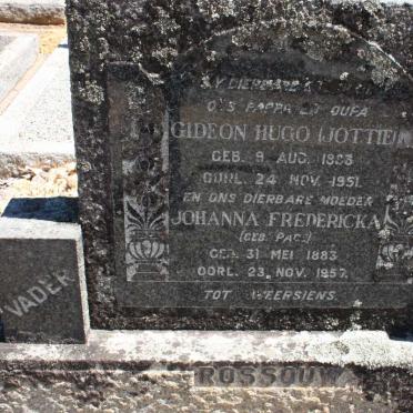 ROSSOUW Gideon Hugo 1883-1951 &amp; Johanna Fredericka PAGE 1883-1957