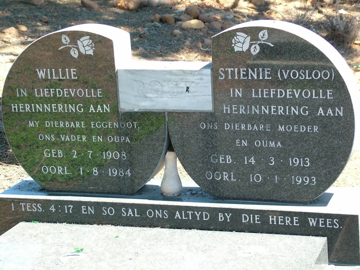 ROUX Willie 1908-1984 &amp; Stienie VOSLOO 1913-1993