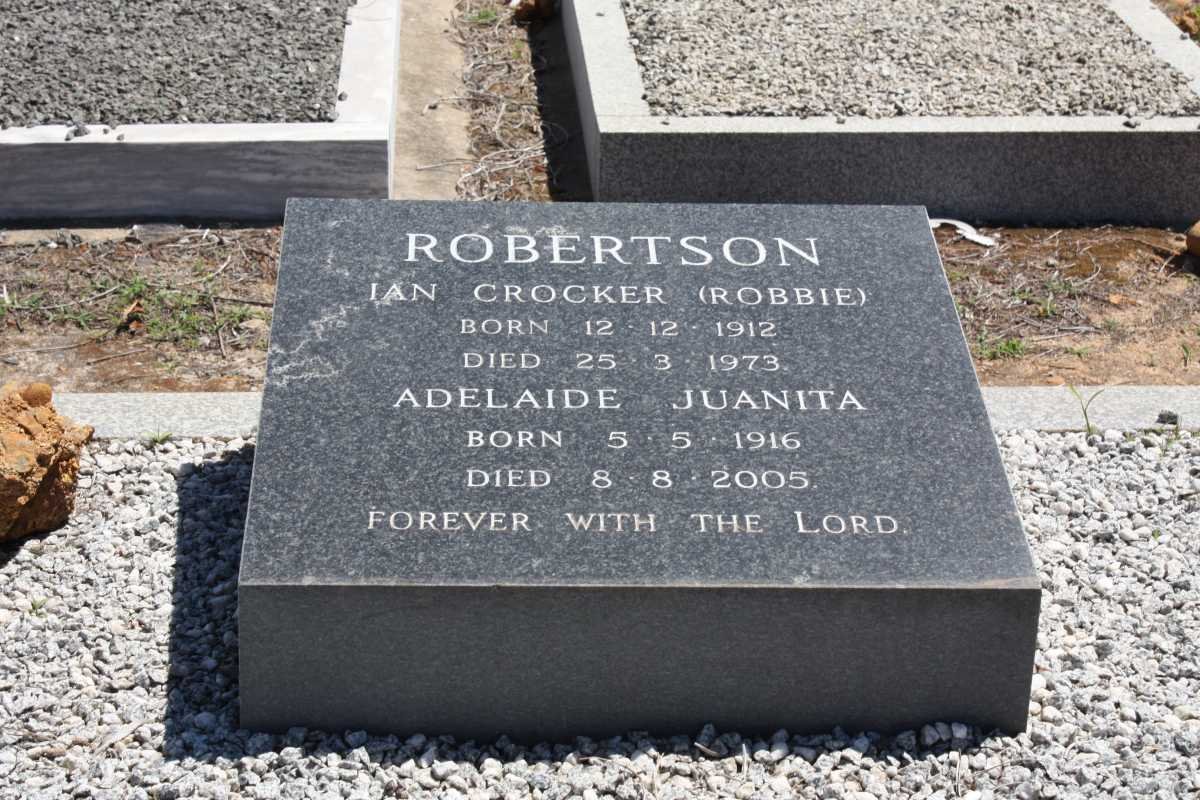 ROBERTSON Ian Crocker 1912-1973 &amp; Adelaide Juanita 1916-2005