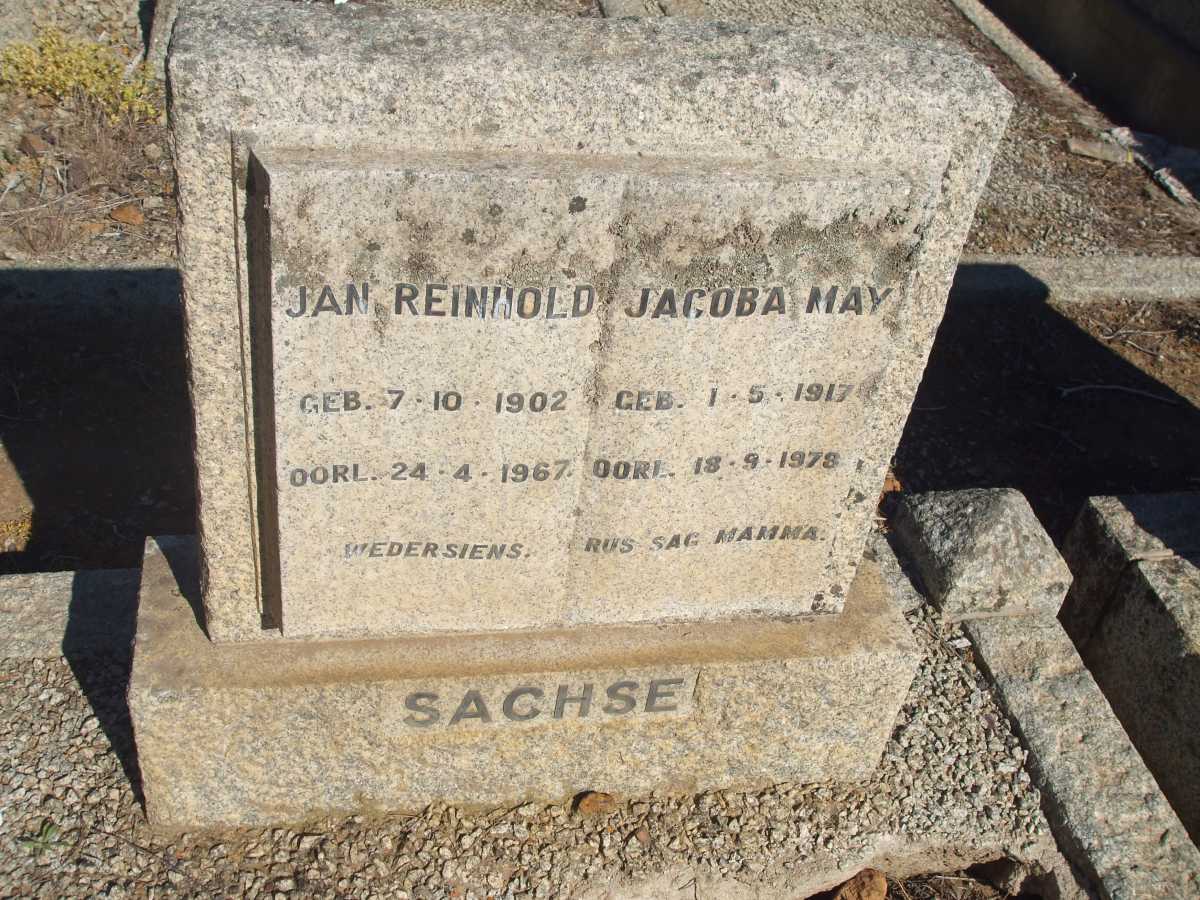 SACHSE Jan Reinhold 1902-1967 & Jacoba May 1917-1978