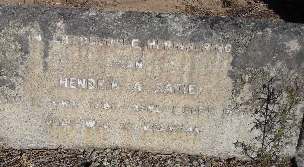 SADIE Hendrik A. 1886-1940