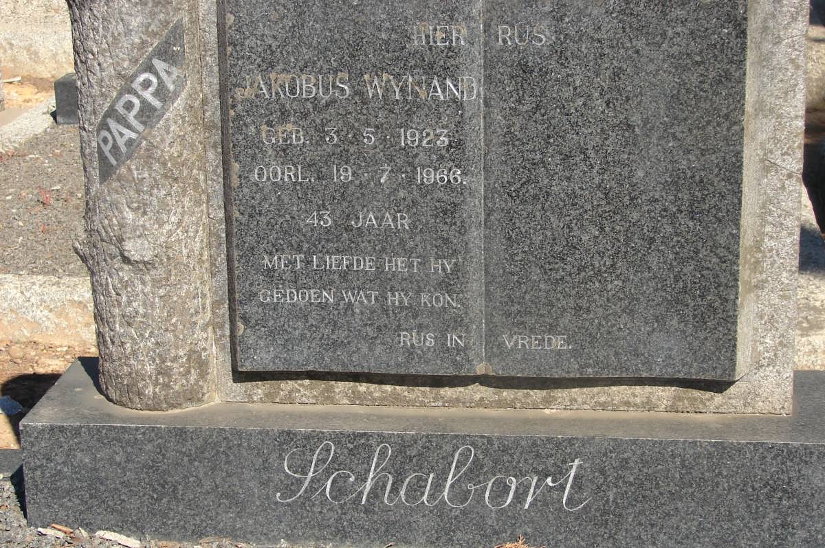 SCHABORT Jakobus Wynand 1923-1966
