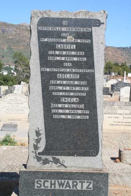 SCHWARTZ Gabriel 1898-1941 & Engela DE VILLIERS 1897-1966 :: SCHWARTZ Adelaide 1930-1937